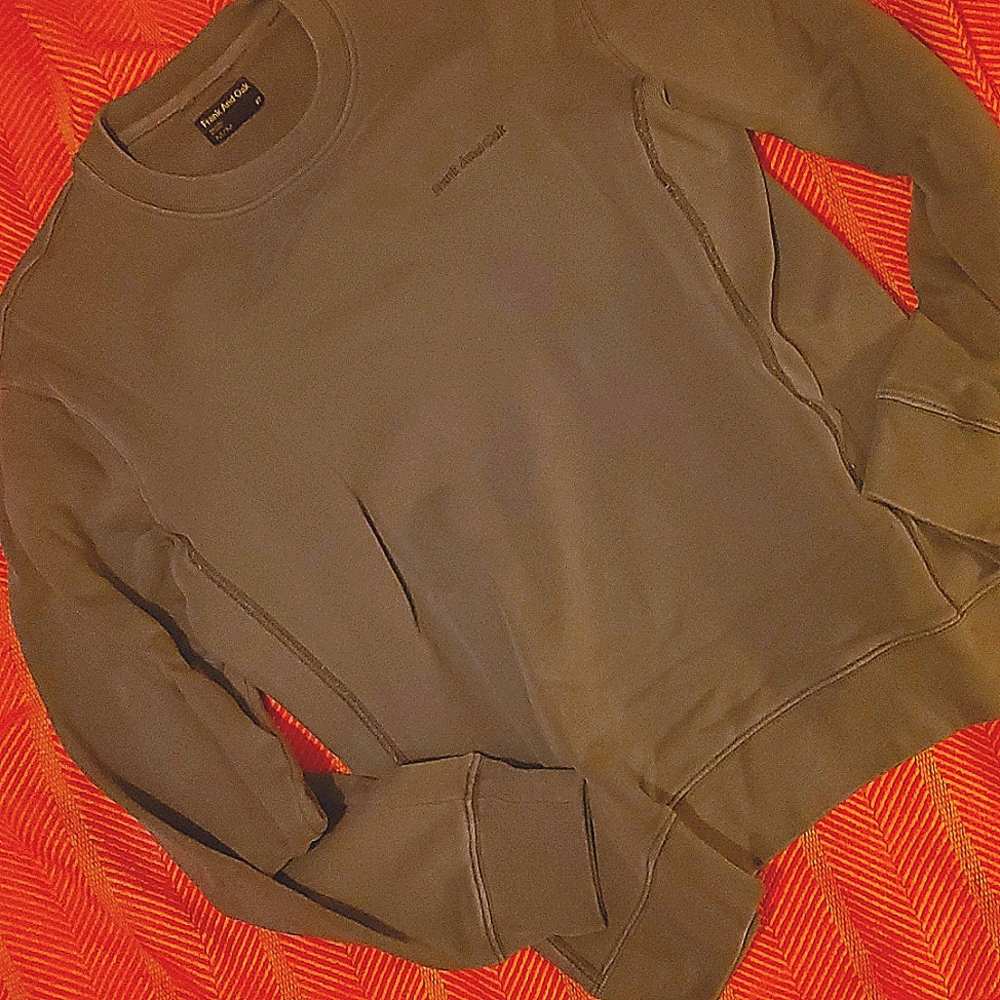 OLIVE MENS PULL OVER SWEATER MOSS GREEN FRANK and OAK